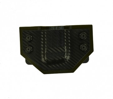 OWB Extreme Magazine Carrier for a S&W M&P Shield, l/h draw, Carbon Fiber Kydex, Straight Drop