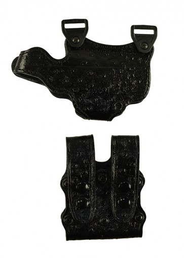 Under Taker for a Walther PPS, r/h, Cowhide, Black, Lined Holster Side Only, Ostrich Embossed