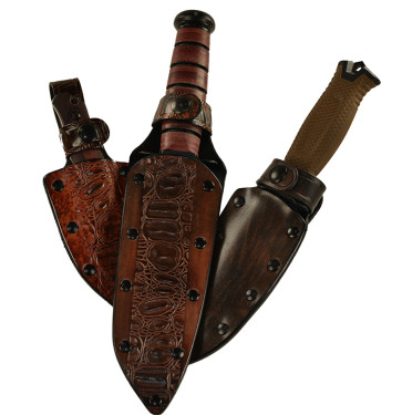 Group leather knife sheaths