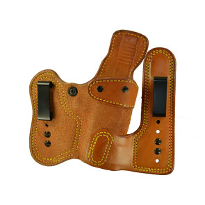 Double Jeopardy for a 5 Shot Revolver, r/h, Cowhide, Natural, Clip