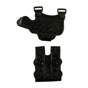 Under Taker for a Walther PPS, r/h, Cowhide, Black, Lined Holster Side Only, Ostrich Embossed