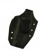 Close Encounter for a Glock 48, r/h, Hybrid, Black Kydex Front, Black Leather Back, Canted, Clip